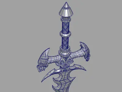 3D Sword model rocket launcher Low-poly 3D model