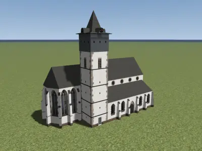 German Old Church Low-poly 3D model