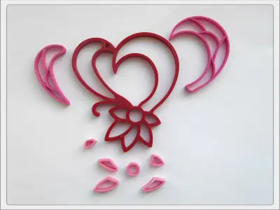 Quilling heart Free 3D print model