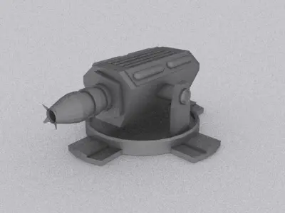 Laser Gun - Spacecraft Gun Free low-poly 3D model