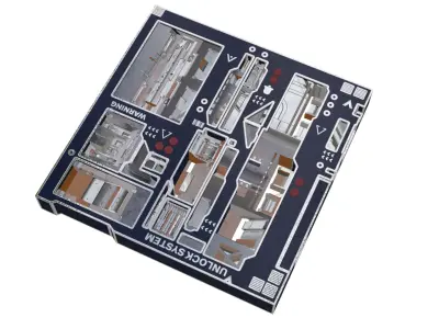 Tech Panel with different sci-fi texture variants 3D model