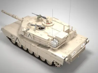 M1A2 Abrams Main Battle Tank Low-poly 3D model