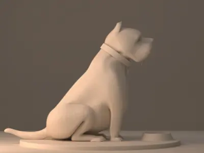 Dog 3D model- American Bully Free 3D model