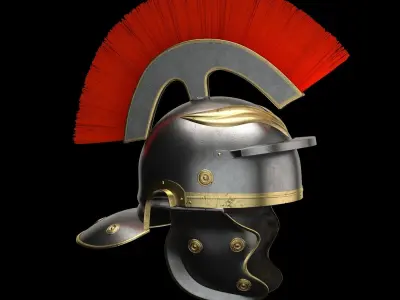 Roman legionnaire helmet Low-poly 3D model