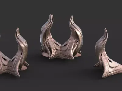 Art Novo Modern art ornament horn 3 designs  3D model