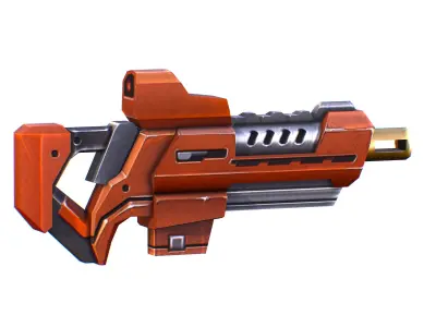 Assault rifle of the future weapon gun Nuff barrel blaster laser Low-poly 3D model