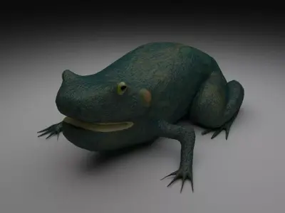 Smooth Blue Frog - Cartoon Style Free low-poly 3D model