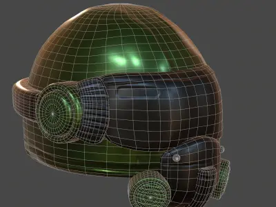 Helmet scifi military combat 3d model low poly Low-poly 3D model