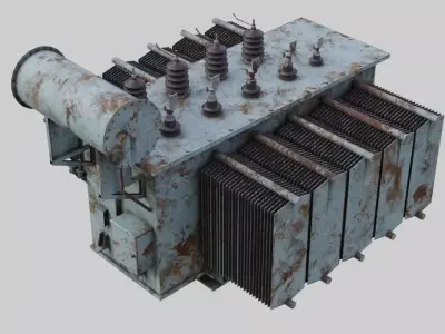Electrical Transformer 2B Low-poly 3D model