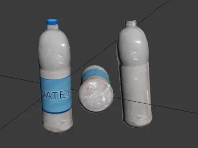 Bottle 3d Empty Plastic with natural texture Free 3D model