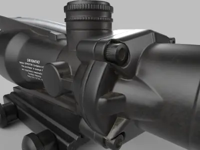 Trijicon ACOG Fiber Optic 4x Rifle Scope Low-poly 3D model