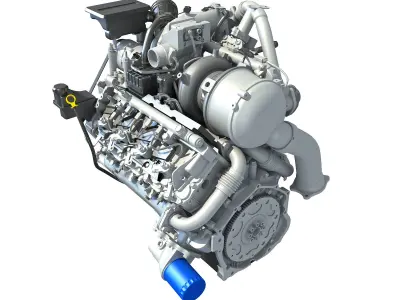 V8 Turbo Engine Models 3D model
