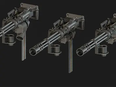 M134 machinegun Low-poly 3D model