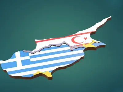 cyprus simple political map Free 3D model