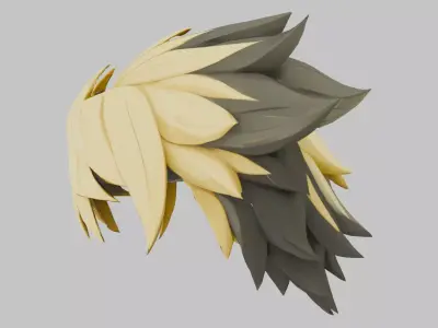 Spiky Mane Hair Hairstyle Low-poly 3D model