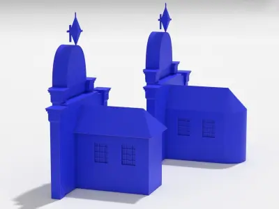 old Dutch church in two variants - print ready 3D print model