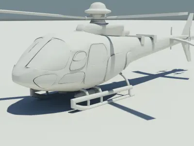 low poly euro helicopter Low-poly 3D model