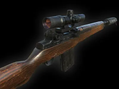 M14 Rifle - Low Poly Low-poly 3D model