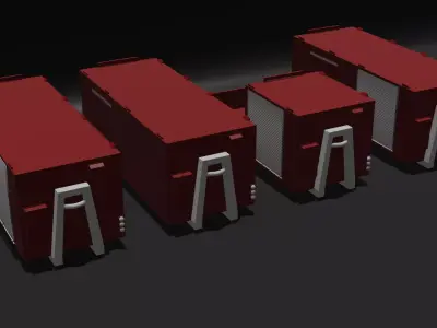 Hook Loader Pods Pack Low-poly 3D model