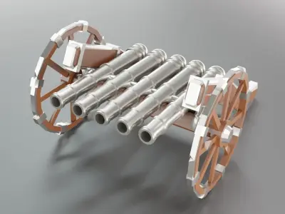 Medieval free low-poly cannons Free low-poly 3D model