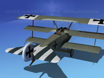 Fokker DR-1 Triplane V11 3D model