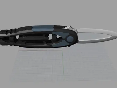 Outdoor military self-defense folding knife 3D model 3D model