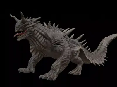 Dragon Alien Creature Low-poly 3D model