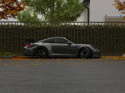 Free Automotive Autumn Scene 3D Blender File Textured Free 3D model