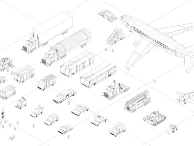3D model Low Poly City Vehicles Party Pack Low-poly 3D model