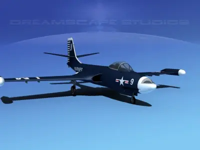 McDonnell F2H2 Banshee V03 3D model
