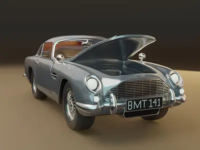 Aston Martin DB5 Car 3D model rigged 3D model