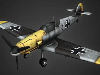 Messerschmitt Bf 109 Low-poly 3D model