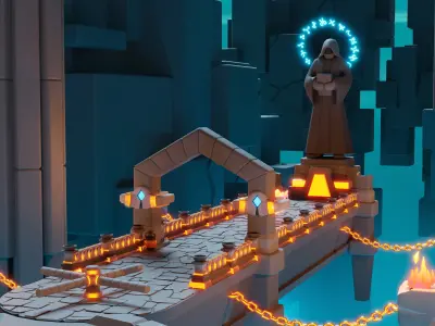 Platformer 8 Underworld Low-poly 3D model