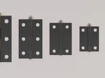 Hinge stainless steel door hinges Low-poly 3D model