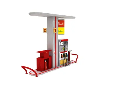 Petrol Gasoline Pump Station 01 3D model
