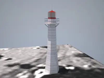 Point Cleveland Lighthouse Low poly 3D model