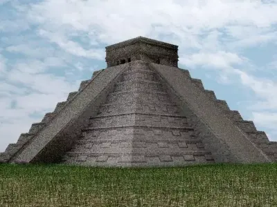 Mayan Temple - El Castillo Low-poly 3D model