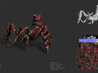 Alien Bugs Pack Low-poly 3D model