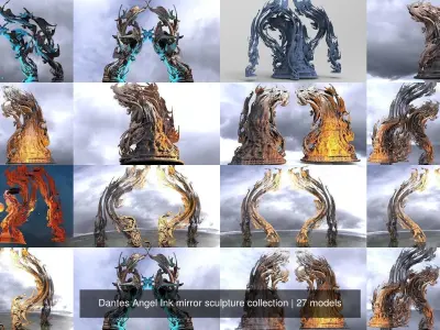 Dantes Angel Ink mirror sculpture collection 