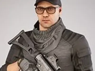 Casual Soldier 20 Low-poly 3D model