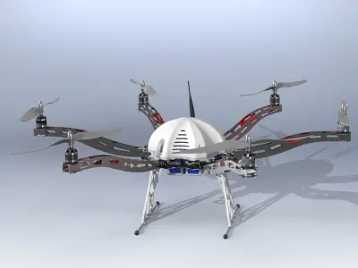 Hexacopter Aluminum 3D model