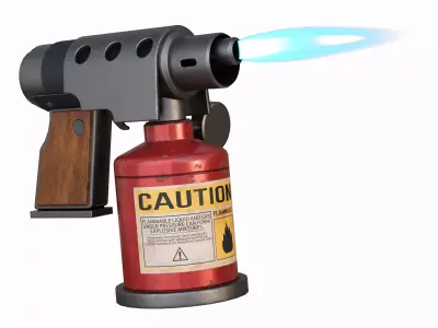 Stylized Gun - Flame Pistol Low-poly 3D model