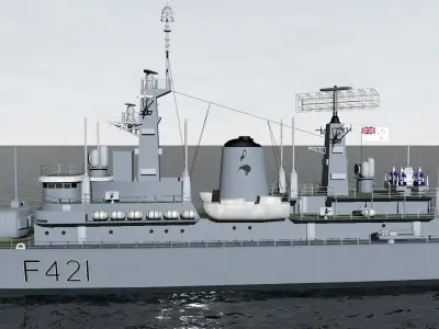 HMNZS Canterbury - F421 - Leander Class Frigate 3D model
