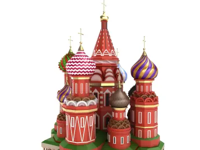 Moscow Cathedral Russian famous symbol 3D model