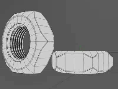 3D Steel Hex Nute 3D model