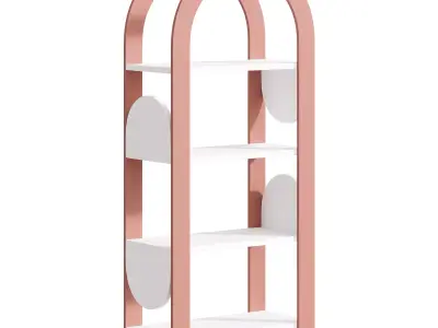 Devi Rack With Shelves Made Of MDF Free low-poly 3D model