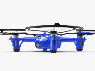 Hubsan X4 H107C Blue Propeller Guard Low-poly 3D model