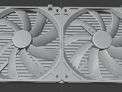 Radiator with fans Free 3D model