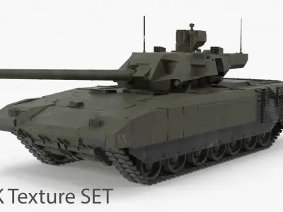 T-14 Armata Green Dirt No Logo Low-poly 3D model