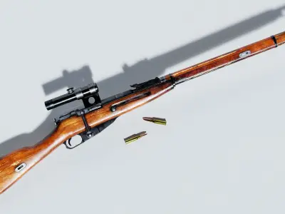Mosin Nagant Low-poly 3D model